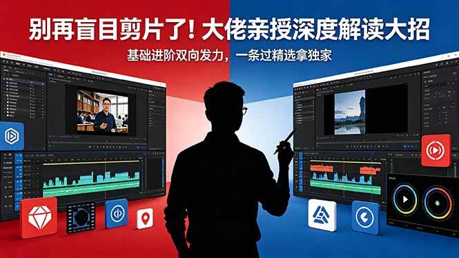 （18384期）别再盲目剪片了！大佬亲授深度解读大招，基础进阶双向发力，一条过精选拿独家-来友网创
