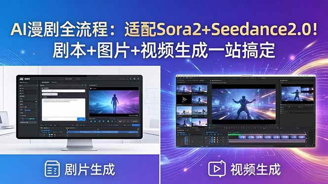 （18400期）AI漫剧全流程：适配Sora2+Seedance2.0！剧本+图片+视频生成一站搞定-来友网创