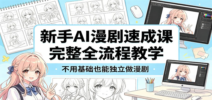 新手AI漫剧速成课：完整全流程教学，不用基础也能独立做漫剧-来友网创