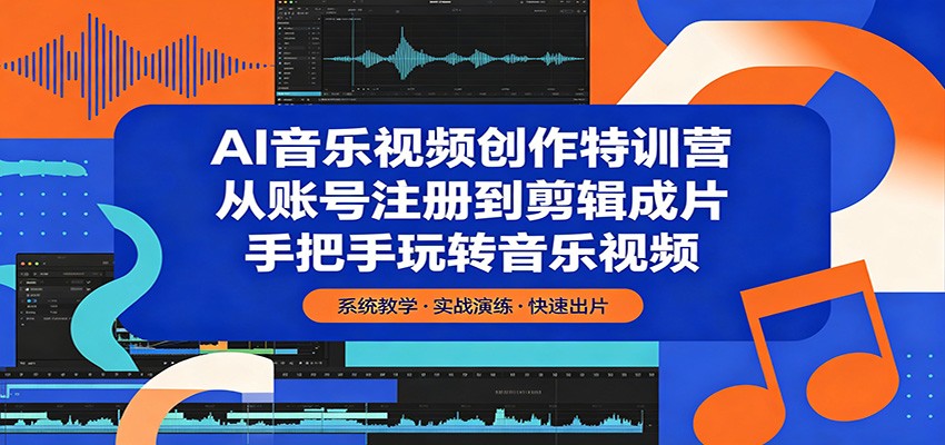 AI音乐视频创作特训营：从账号注册到剪辑成片，手把手玩转音乐视频-来友网创