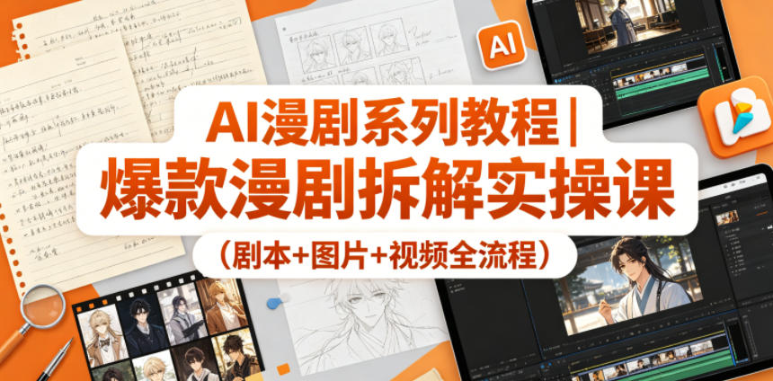 AI漫剧系列教程｜爆款漫剧拆解实操课（剧本+图片+视频全流程）-来友网创