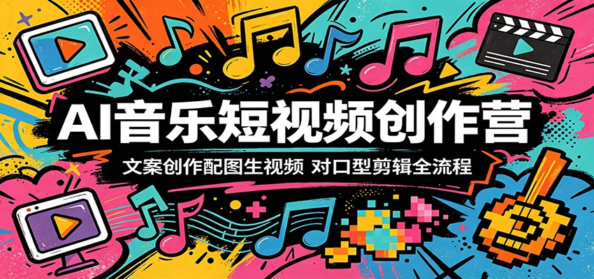 AI音乐短视频创作营：文案创作配图生视频，对口型剪辑全流程-来友网创