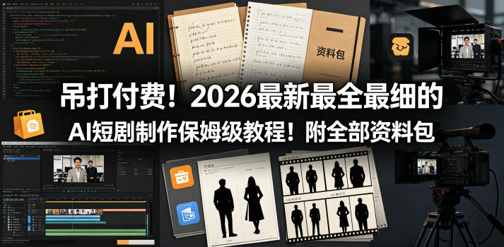 吊打付费！2026最新最全最细的AI短剧制作保姆级教程！附全部资料包-来友网创