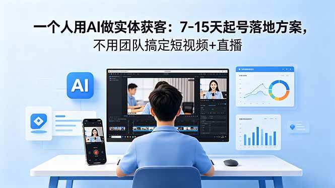 （18432期）一个人用AI做实体获客：7-15天起号落地方案，不用团队搞定短视频+直播-来友网创