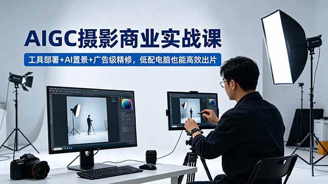 （18434期）AIGC 摄影商业实战课，工具部署+AI置景+广告级精修，低配电脑也能高效出片-来友网创