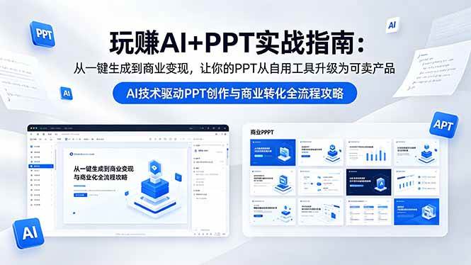 （18448期）玩赚AI+PPT实战指南-更新5月13：从一键生成到商业变现，让你的PPT从自用工具升级为可卖产品-来友网创