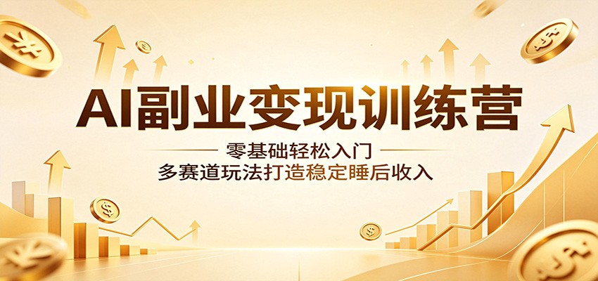 AI副业变现训练营：零基础轻松入门，多赛道玩法打造稳定睡后收入-来友网创