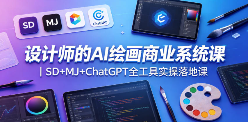 设计师的AI绘画商业系统课｜SD+MJ+ChatGPT全工具实操落地课-来友网创