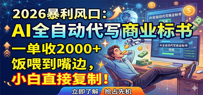AI全自动代写商业标书，一单收2000+，饭喂到嘴边，小白直接复制-来友网创