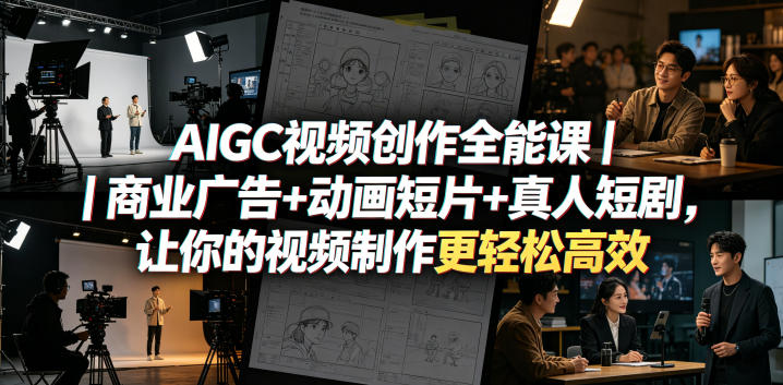 AIGC视频创作全能课｜商业广告+动画短片+真人短剧，让你的视频制作更轻松高效-来友网创