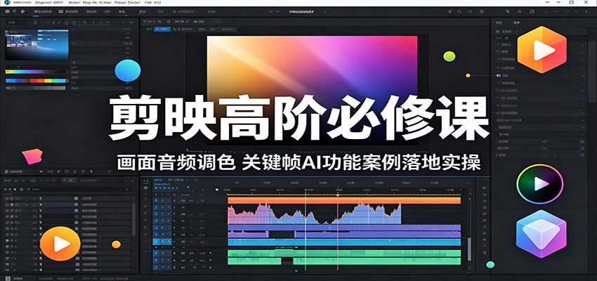 剪映高阶必修课：画面音频调色，关键帧AI功能案例落地实操-来友网创