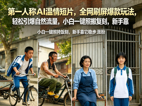 第一人称AI温情短片，全网刷屏爆款玩法，轻松引爆自然流量，小白一键照搬复刻，新手靠它稳步涨粉-来友网创