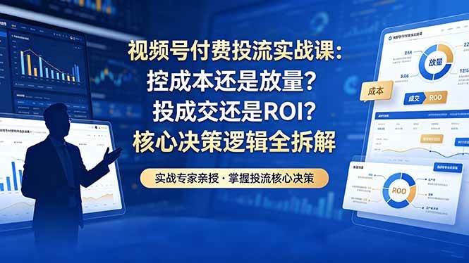 （18462期）视频号付费投流实战课-5月：控成本还是放量？投成交还是ROI？核心决策逻辑全拆解-来友网创