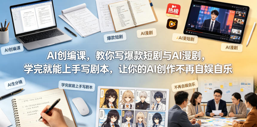 AI创编课，教你写爆款短剧与AI漫剧，学完就能上手写剧本，让你的AI创作不再自娱自乐-来友网创
