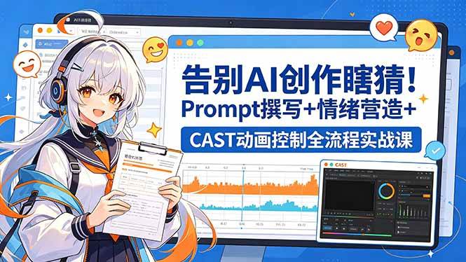 （18473期）告别AI创作瞎猜！Prompt撰写+情绪营造+CAST动画控制全流程实战课-来友网创