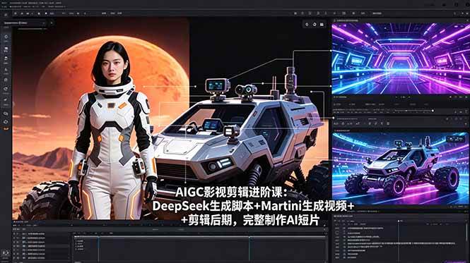 （18475期）AIGC影视剪辑进阶课：DeepSeek生成脚本+Martini生成视频+剪辑后期，完整制作AI短片-来友网创