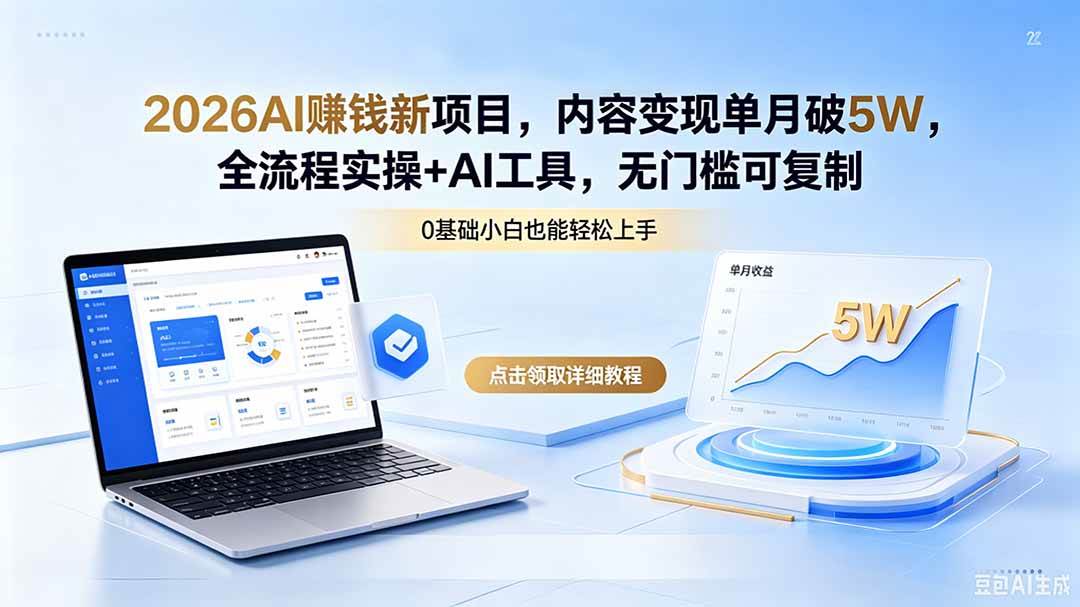 （18476期）2026AI赚钱新项目，内容变现单月破5W，全流程实操+AI工具，无门槛可复制-来友网创