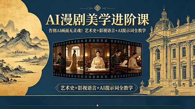 （18480期）告别AI画面无灵魂！AI漫剧美学进阶课，艺术史+影视语言+AI提示词全教学-来友网创