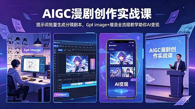 （18482期）AIGC漫剧创作实战课-更新5月16，提示词批量生成分镜剧本，Gpt image+维洛全流程教学助你AI变现-来友网创