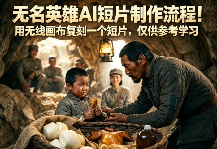 无名英雄AI短片制作流程！用无线画布复刻一个短片，仅供参考学习-来友网创