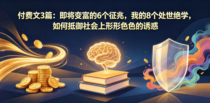 付费文3篇：即将变富的6个征兆，我的8个处世绝学，如何抵御社会上形形色色的诱惑-来友网创