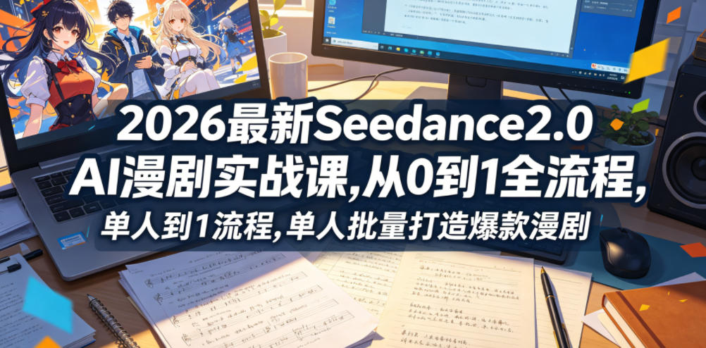 2026最新Seedance2.0 AI漫剧实战课,，从0到1全流程，单人批量打造爆款漫剧-来友网创