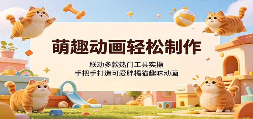 萌趣动画轻松制作，联动多款热门工具实操，手把手打造可爱胖橘猫趣味动画-来友网创