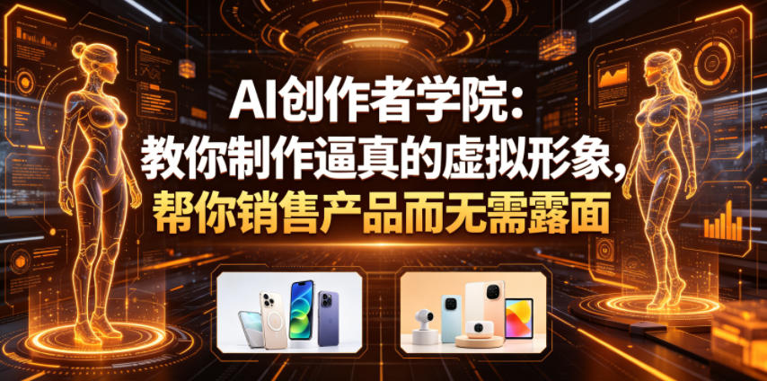 AI创作者学院：教你制作逼真的虚拟形象，帮你销售产品而无需露面【原创双语字幕】-来友网创