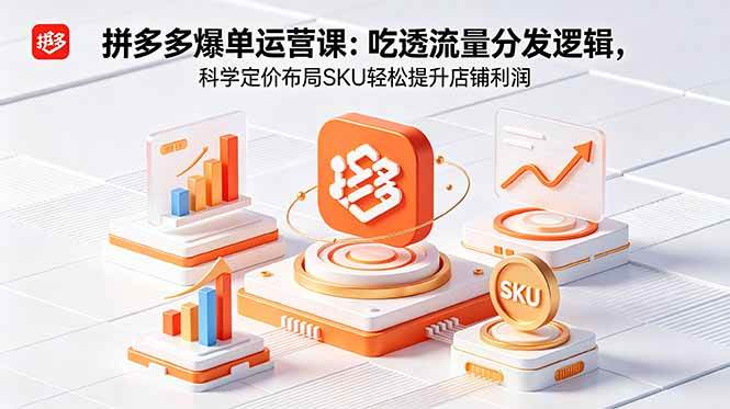 （18577期）拼多多爆单运营实战课：吃透流量分发逻辑，科学定价布局SKU轻松提升店铺利润-来友网创