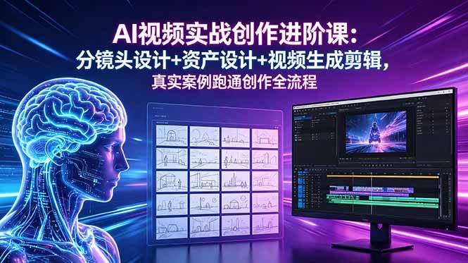 （18596期）AI视频实战创作进阶课：分镜头设计+资产设计+视频生成剪辑，真实案例跑通创作全流程-来友网创
