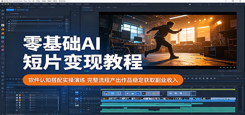 零基础AI短片变现教程：软件认知搭配实操演练，完整流程产出作品稳定获取副业收入-来友网创