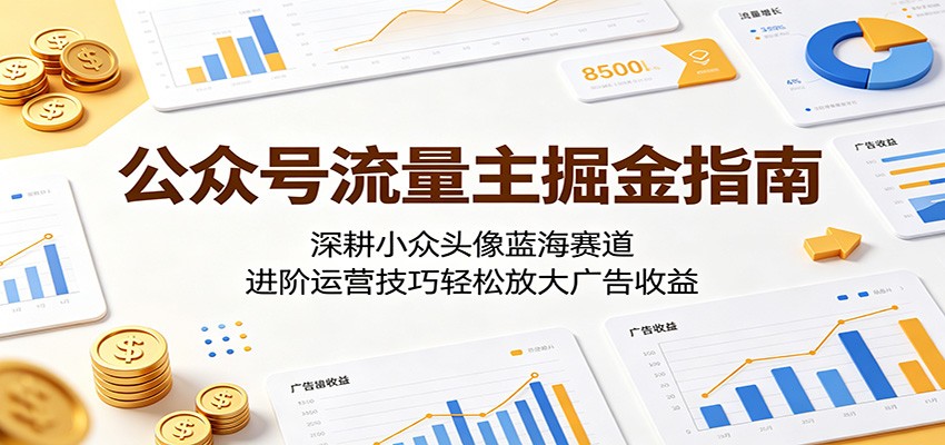 公众号流量主掘金指南：深耕小众头像蓝海赛道，进阶运营技巧轻松放大广告收益-来友网创