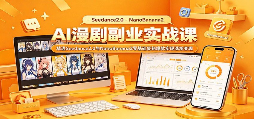 AI漫剧副业实战课：精通Seedance2.0与NanoBanana2零基础复刻爆款实现涨粉变现-来友网创