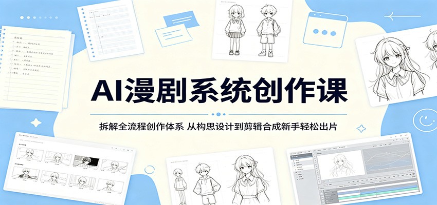 AI漫剧系统创作课：拆解全流程创作体系，从构思设计到剪辑合成新手轻松出片-来友网创