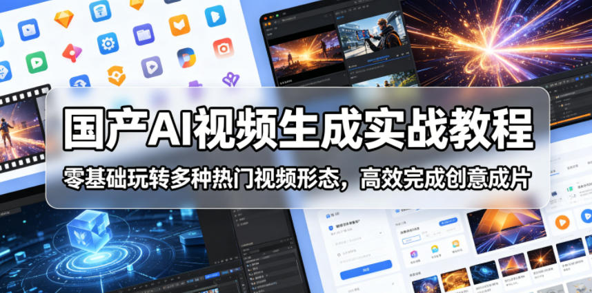 国产AI视频生成实战教程，零基础玩转多种热门视频形态，高效完成创意成片-来友网创