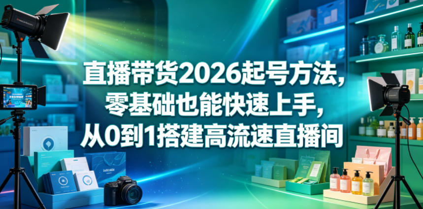 直播带货2026起号方法，零基础也能快速上手，从0到1搭建高流速直播间-来友网创