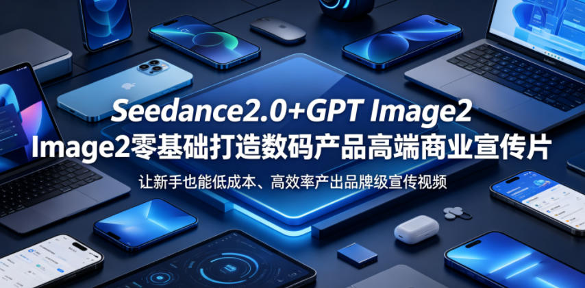 Seedance2.0+GPT Image2零基础打造数码产品高端商业宣传片，让新手也能低成本、高效率产出品牌级宣传视频-来友网创
