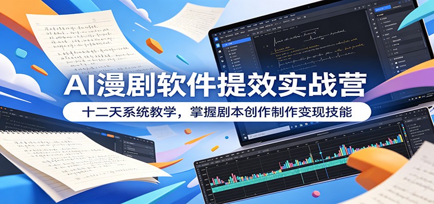 AI漫剧软件提效实战营：十二天系统教学，掌握剧本创作制作变现技能-来友网创