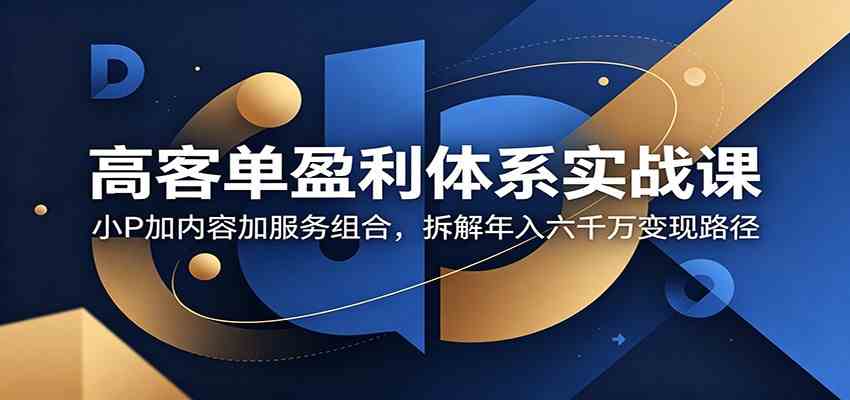 高客单盈利体系实战课：小P加内容加服务组合，拆解年入六千万变现路径-来友网创