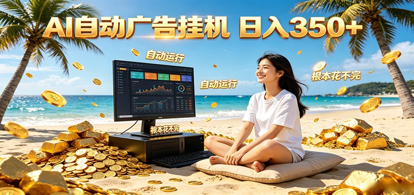 AI自动广告挂机 日入350+ 真正做到躺赚式变现，根本花不完！-来友网创