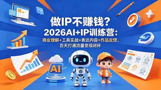 （18839期）做IP不赚钱？2026AI+IP训练营：商业理解+工具实战+表达内容+作品反馈，百天打通流量变现闭环-来友网创