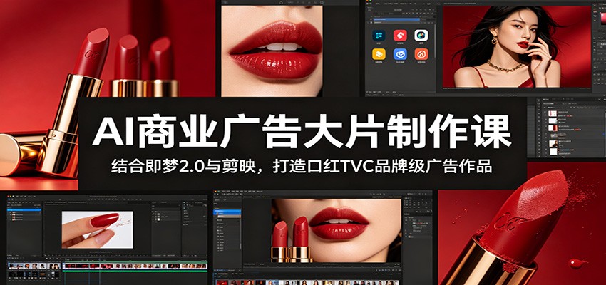 AI商业广告大片制作课：结合即梦2.0与剪映，打造口红TVC品牌级广告作品-来友网创