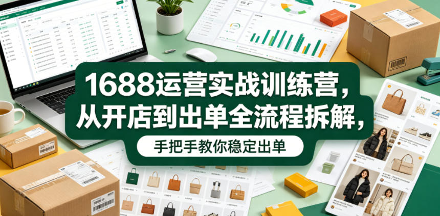 1688运营实战训练营，从开店到出单全流程拆解，手把手教你稳定出单-来友网创