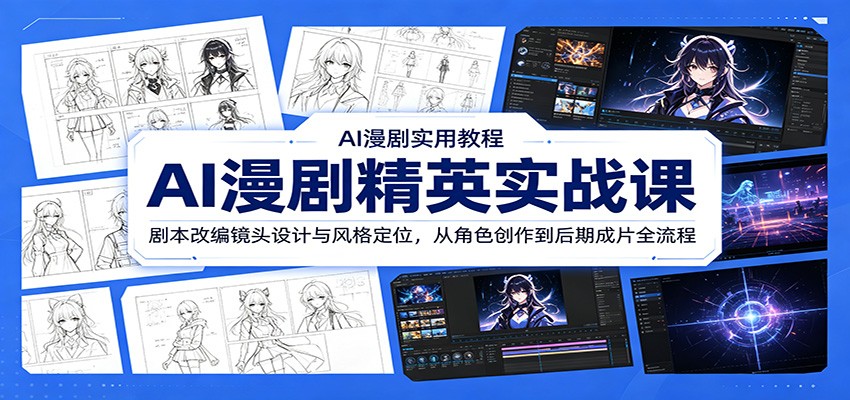 AI漫剧精英实战课：剧本改编镜头设计与风格定位，从角色创作到后期成片全流程-来友网创
