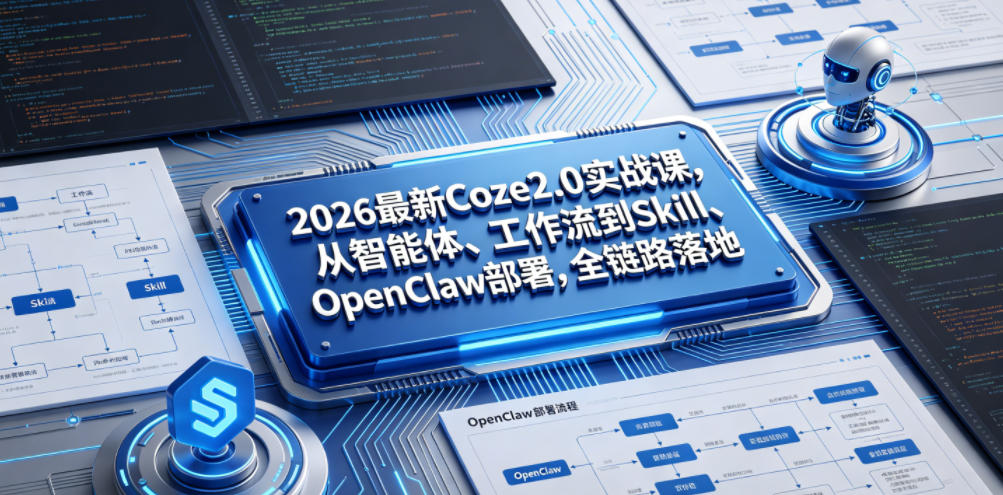 2026最新Coze2.0实战课，从智能体、工作流到Skill、OpenClaw部署，全链路落地-来友网创
