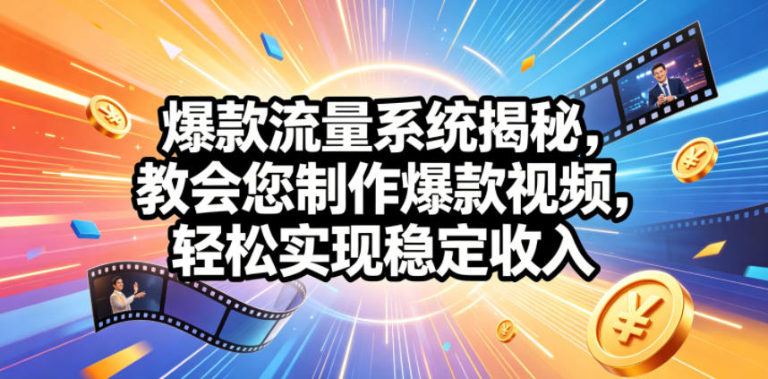爆款流量系统揭秘，教会您制作爆款视频，轻松实现稳定收入【原创双语字幕】-来友网创
