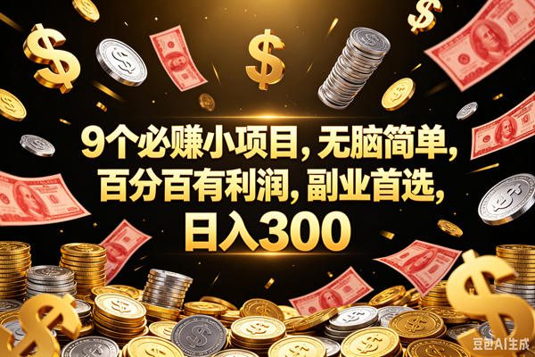 （18881期）9个必赚的小项目，百分百赚元子，无脑简单，副业首选，日入300+-来友网创