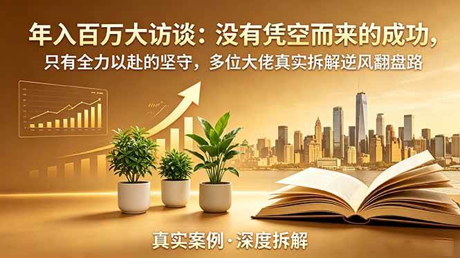 （18891期）年入百万大访谈-更新：没有凭空而来的成功，只有全力以赴的坚守，多位大佬真实拆解逆风翻盘路-来友网创