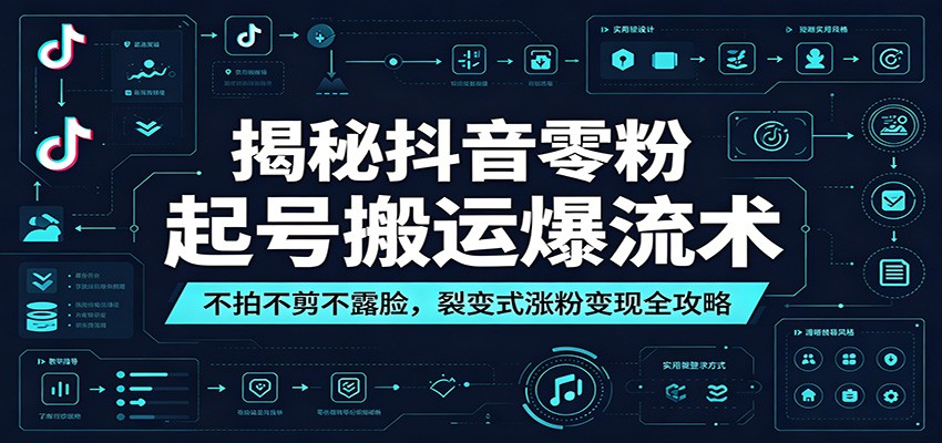 揭秘抖音零粉起号搬运爆流术：不拍不剪不露脸，裂变式涨粉变现全攻略-来友网创