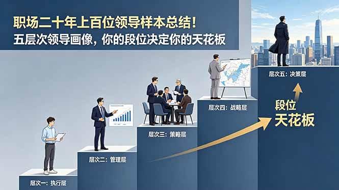 （18900期）付费文章：职场二十年上百位领导样本总结！五层次领导画像，你的段位决定你的天花板-来友网创
